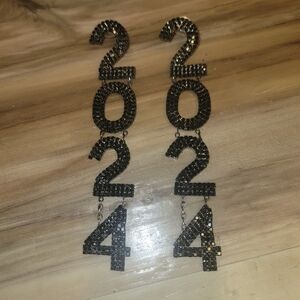 Rhinestone Black 2024 Earrings
